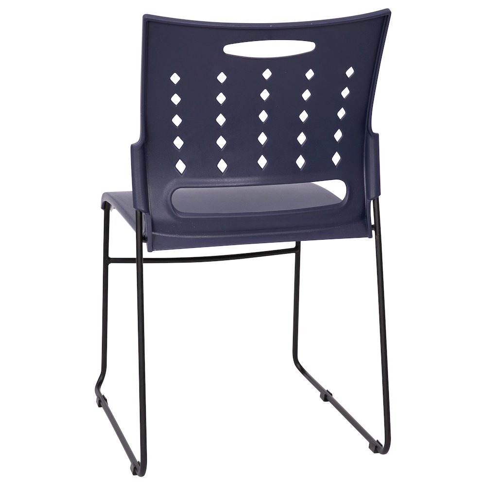 881 lb. Capacity Navy Sled Base Stack Chair with Air-Vent Back. Picture 8