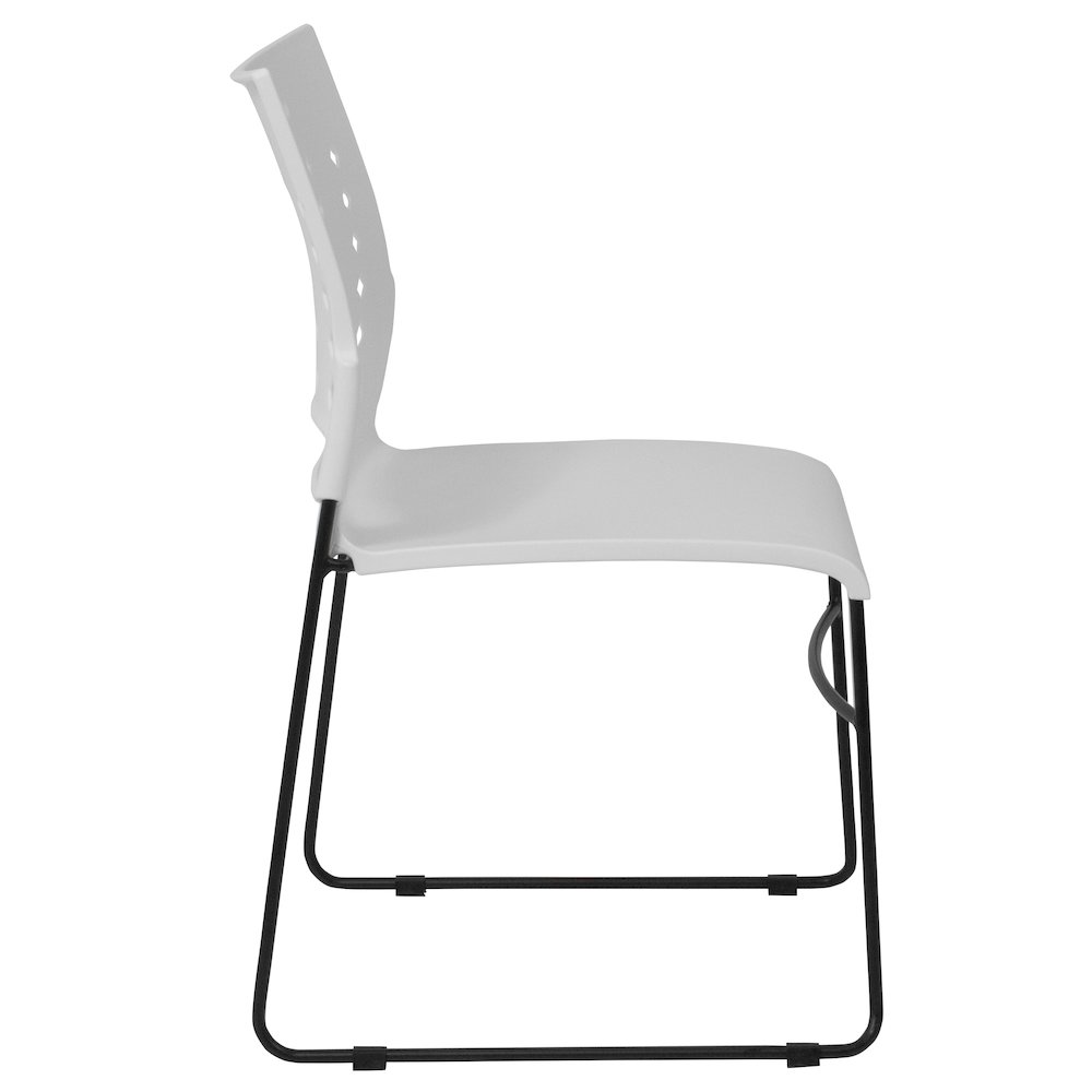 881 lb. Capacity White Sled Base Stack Chair with Air-Vent Back. Picture 8