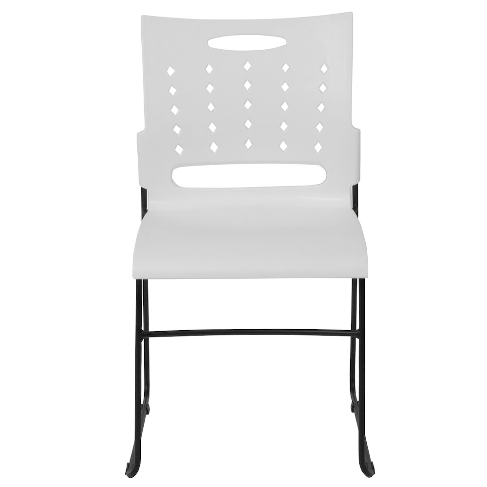 881 lb. Capacity White Sled Base Stack Chair with Air-Vent Back. Picture 9
