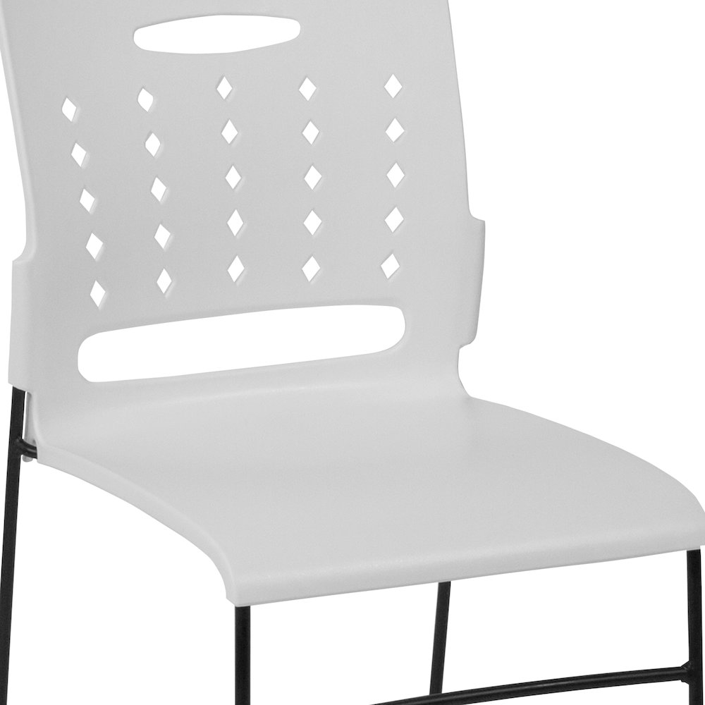 881 lb. Capacity White Sled Base Stack Chair with Air-Vent Back. Picture 7