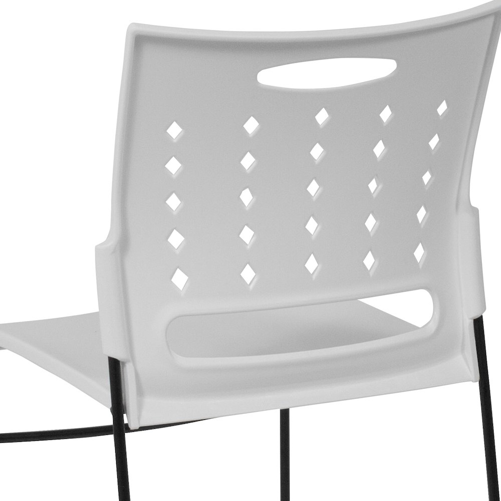 881 lb. Capacity White Sled Base Stack Chair with Air-Vent Back. Picture 10