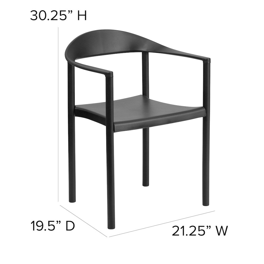 1000 lb. Capacity Black Plastic Cafe Stack Chair. Picture 6