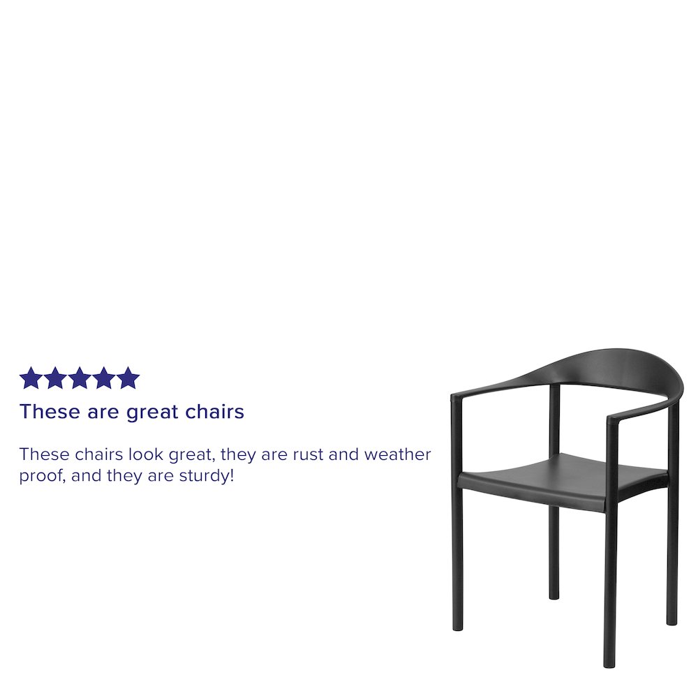 1000 lb. Capacity Black Plastic Cafe Stack Chair. Picture 9