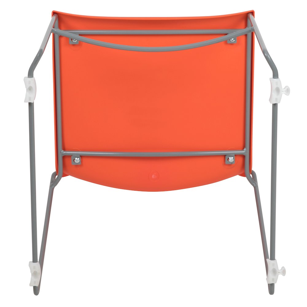 661 lb. Capacity Orange Full Back Stack Chair with Gray Powder Coated Frame. Picture 12