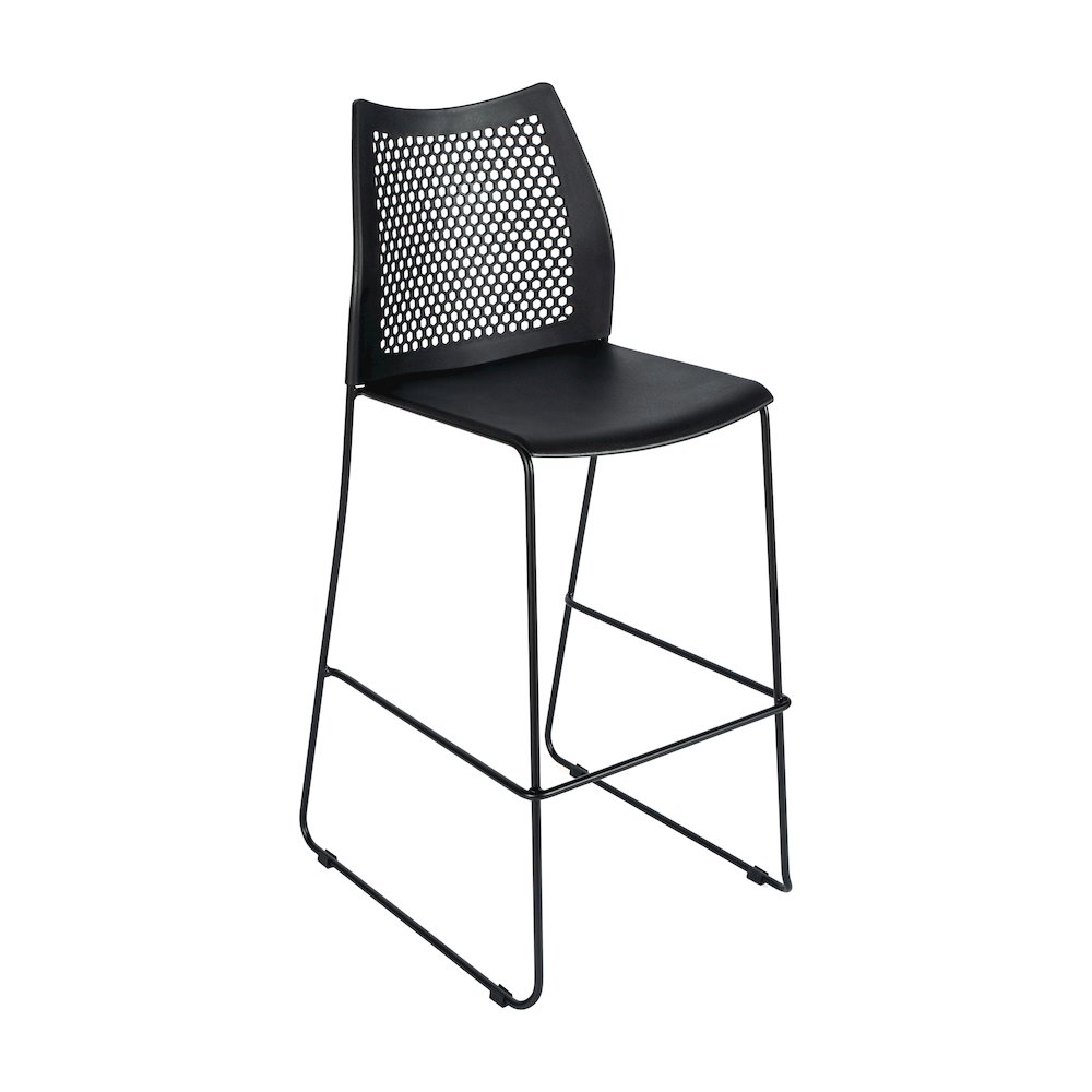HERCULES Stack Bar Stool with Air-Vent Back and Powder Coated Sled Base. Picture 1