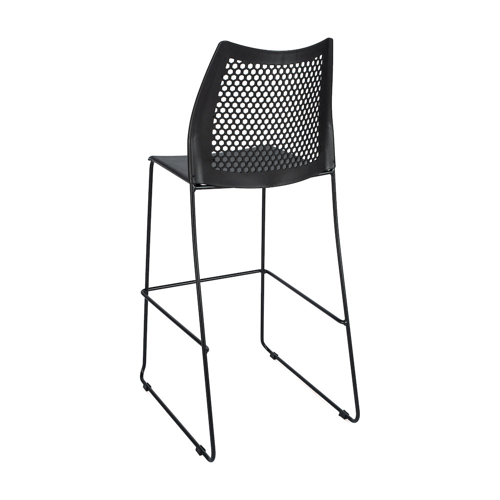 HERCULES Stack Bar Stool with Air-Vent Back and Powder Coated Sled Base. Picture 6