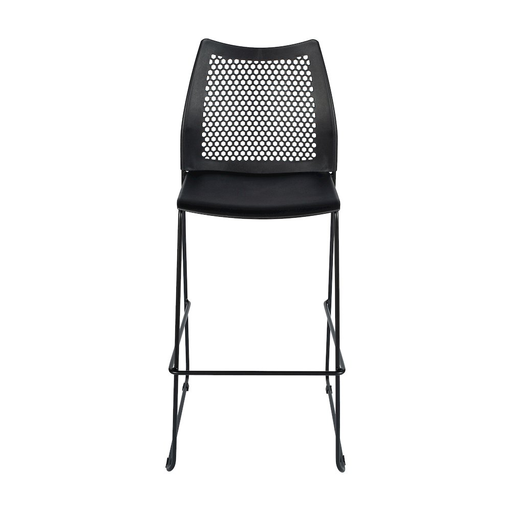 HERCULES Stack Bar Stool with Air-Vent Back and Powder Coated Sled Base. Picture 9