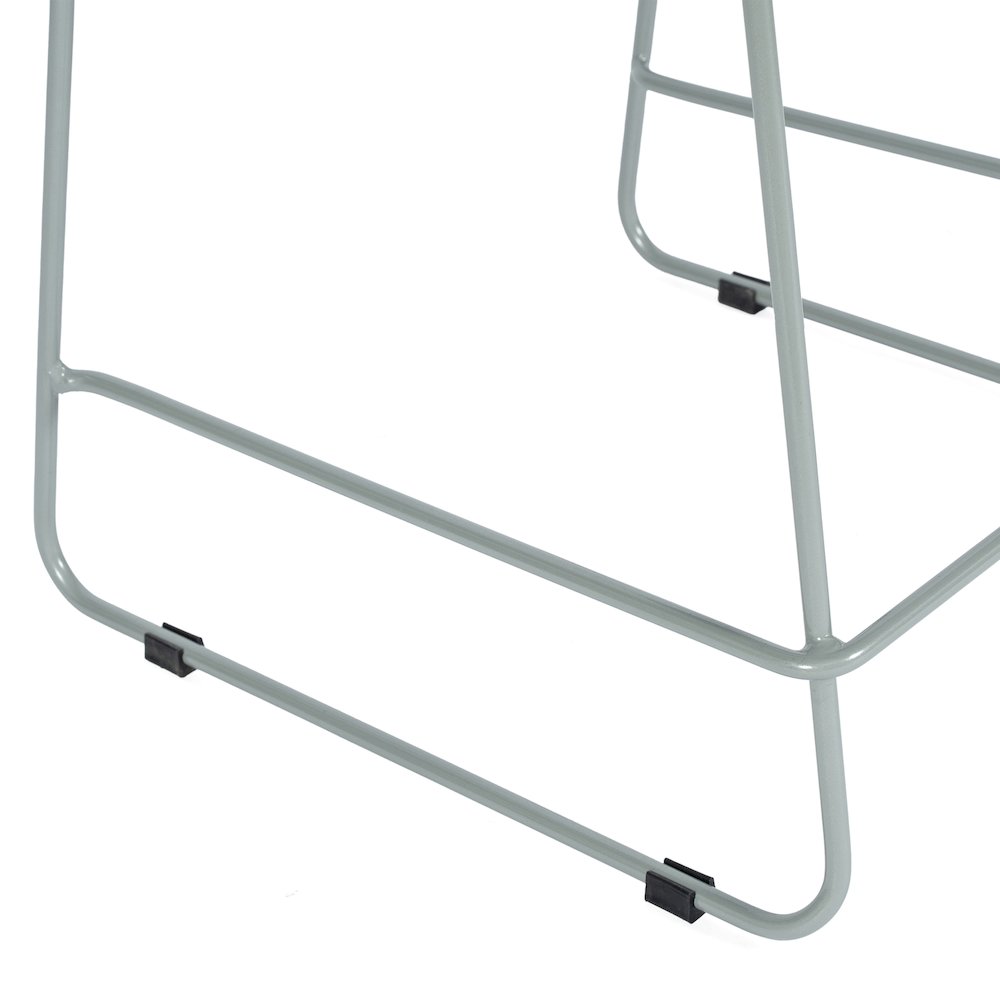 Navy Stack Counter Stool with Air-Vent Back and Gray Powder Coated Sled Base. Picture 7
