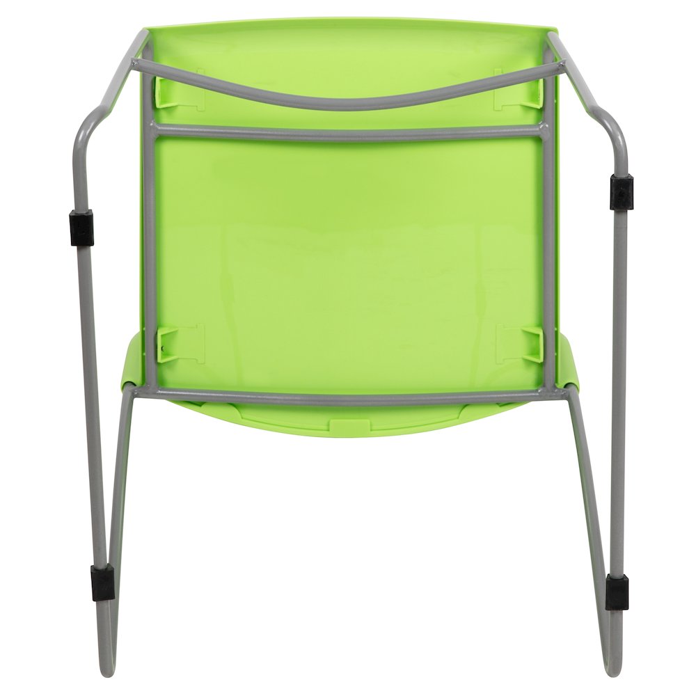 HERCULES Series 661 lb. Capacity Green Stack Chair with Air-Vent Back and Gray Powder Coated Sled Base. Picture 10