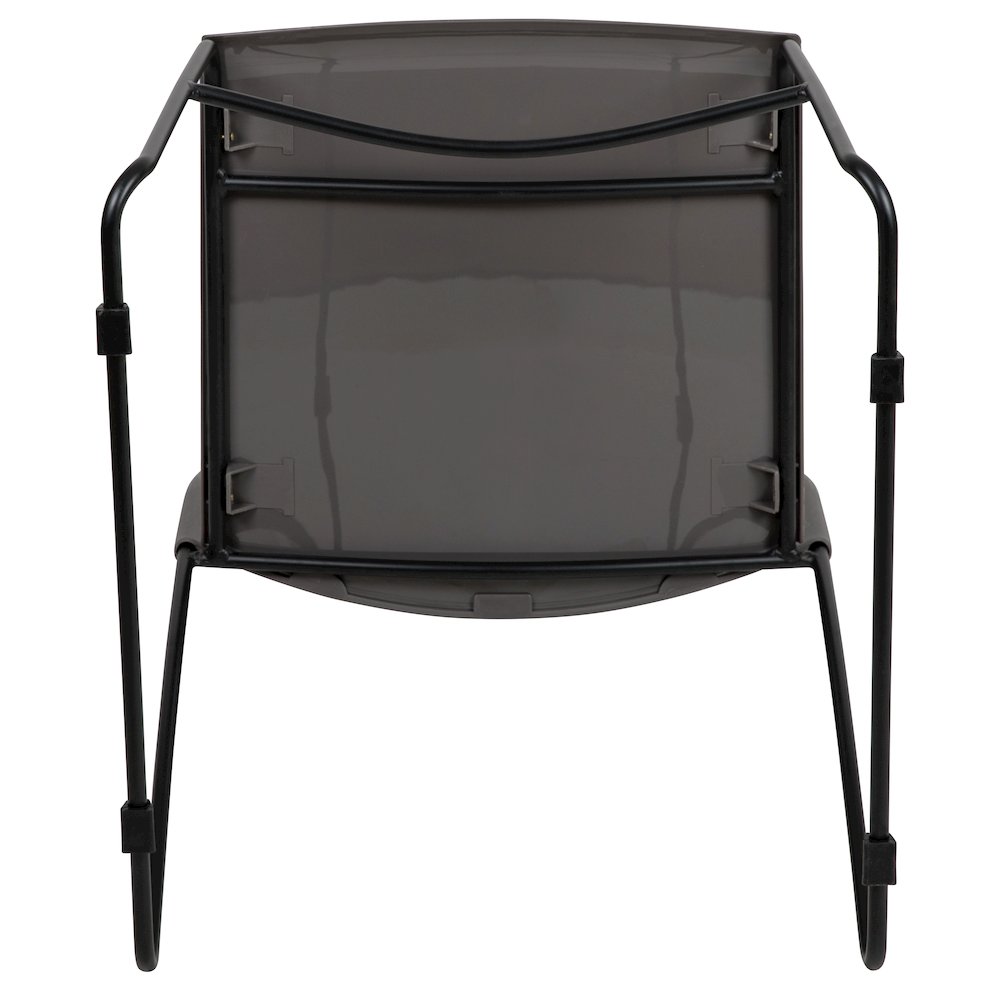 HERCULES Series 661 lb. Capacity Gray Stack Chair with Air-Vent Back and Black Powder Coated Sled Base. Picture 10