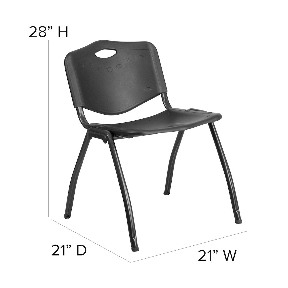 880 lb. Capacity Black Plastic Stack Chair. Picture 7
