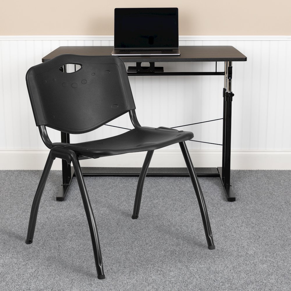 880 lb. Capacity Black Plastic Stack Chair. Picture 10