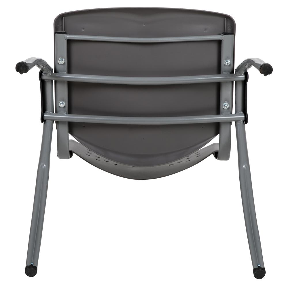 HERCULES Series 880 lb. Capacity Gray Plastic Stack Chair with Titanium Gray Powder Coated Frame. Picture 10