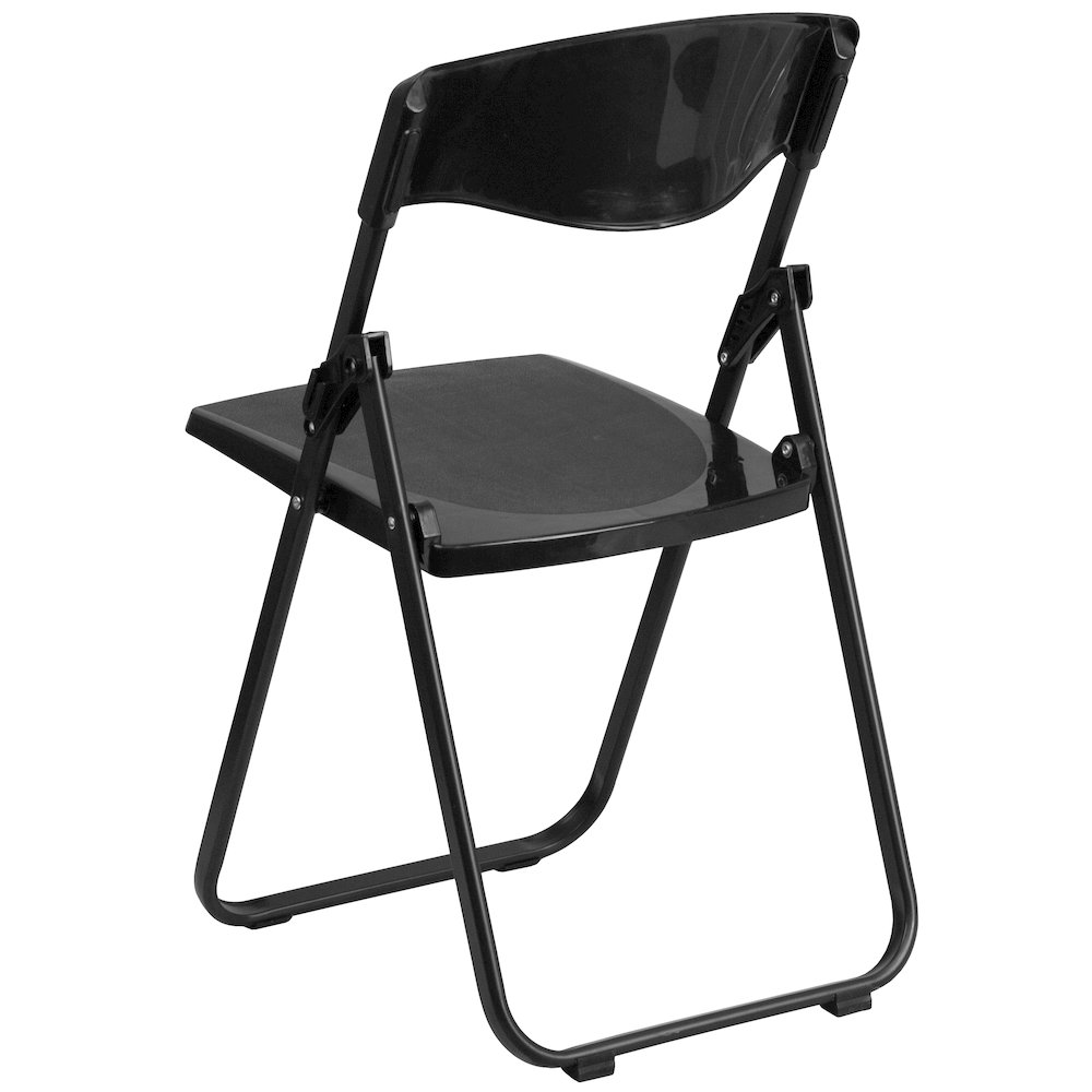 2 Pack 500 lb. Capacity Heavy Duty Black Plastic Folding Chair. Picture 13