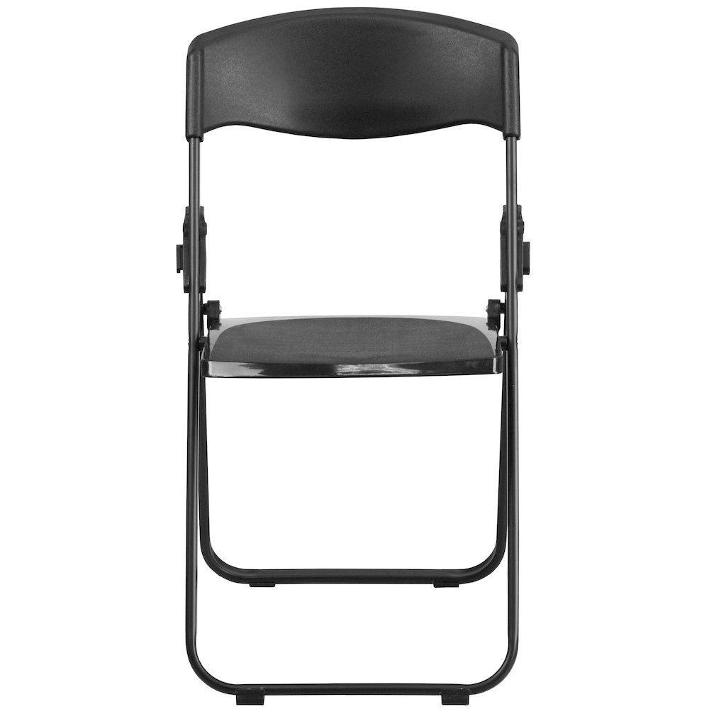 2 Pack 500 lb. Capacity Heavy Duty Black Plastic Folding Chair. Picture 15