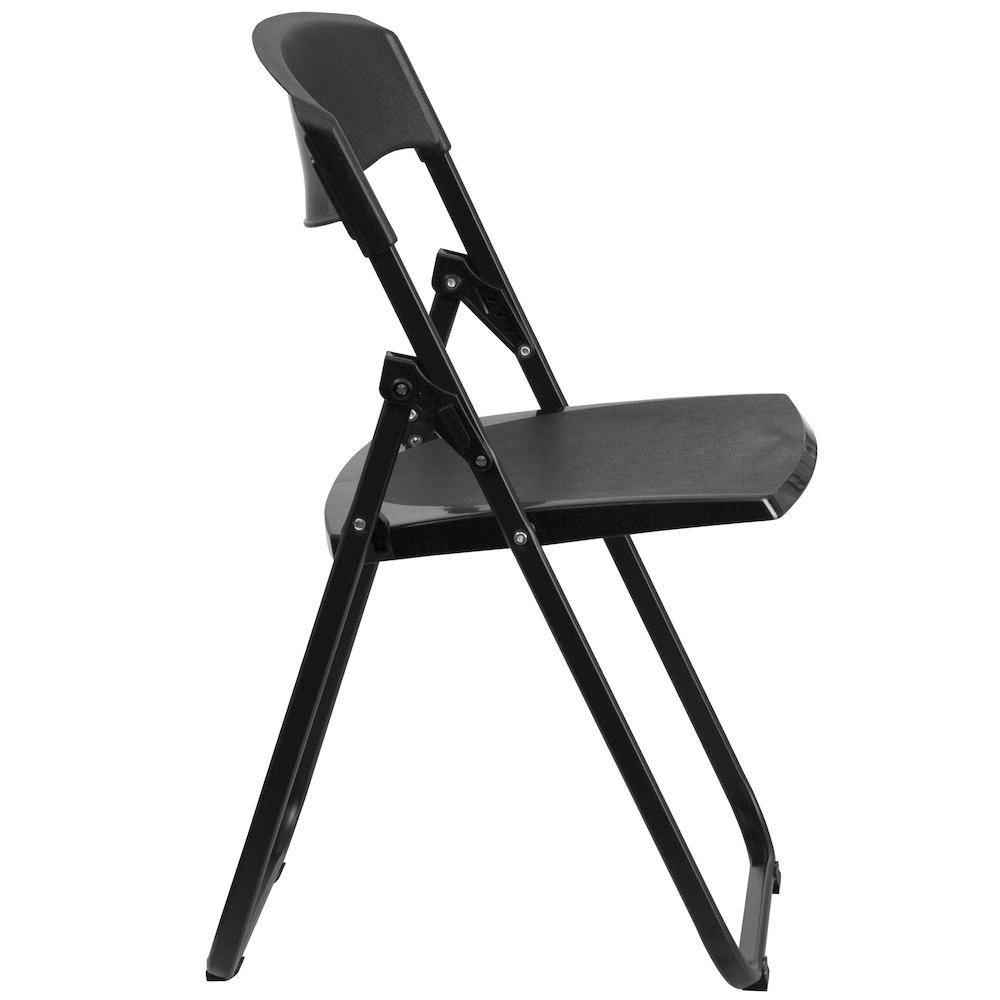 2 Pack 500 lb. Capacity Heavy Duty Black Plastic Folding Chair. Picture 14