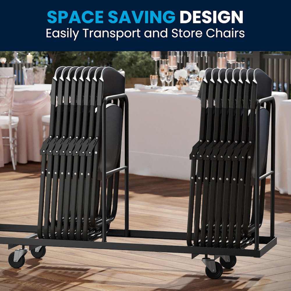 2 Pack 500 lb. Capacity Heavy Duty Black Plastic Folding Chair. Picture 9