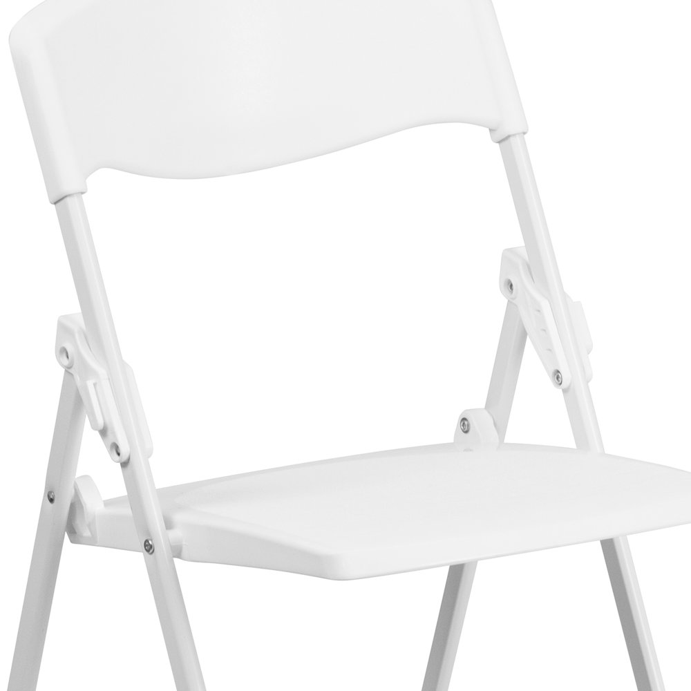 2 Pack 500 lb. Capacity Heavy Duty White Plastic Folding Chair. Picture 13