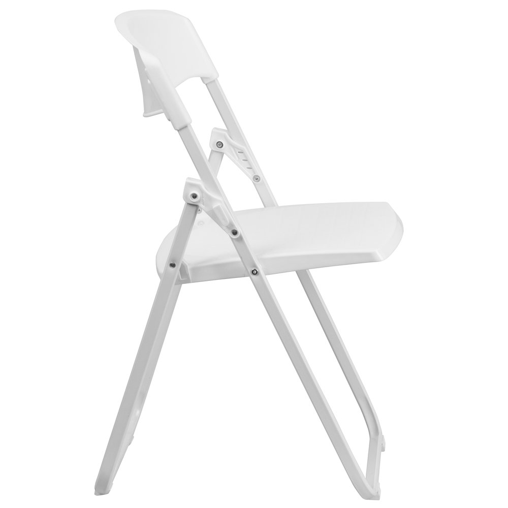 2 Pack 500 lb. Capacity Heavy Duty White Plastic Folding Chair. Picture 14