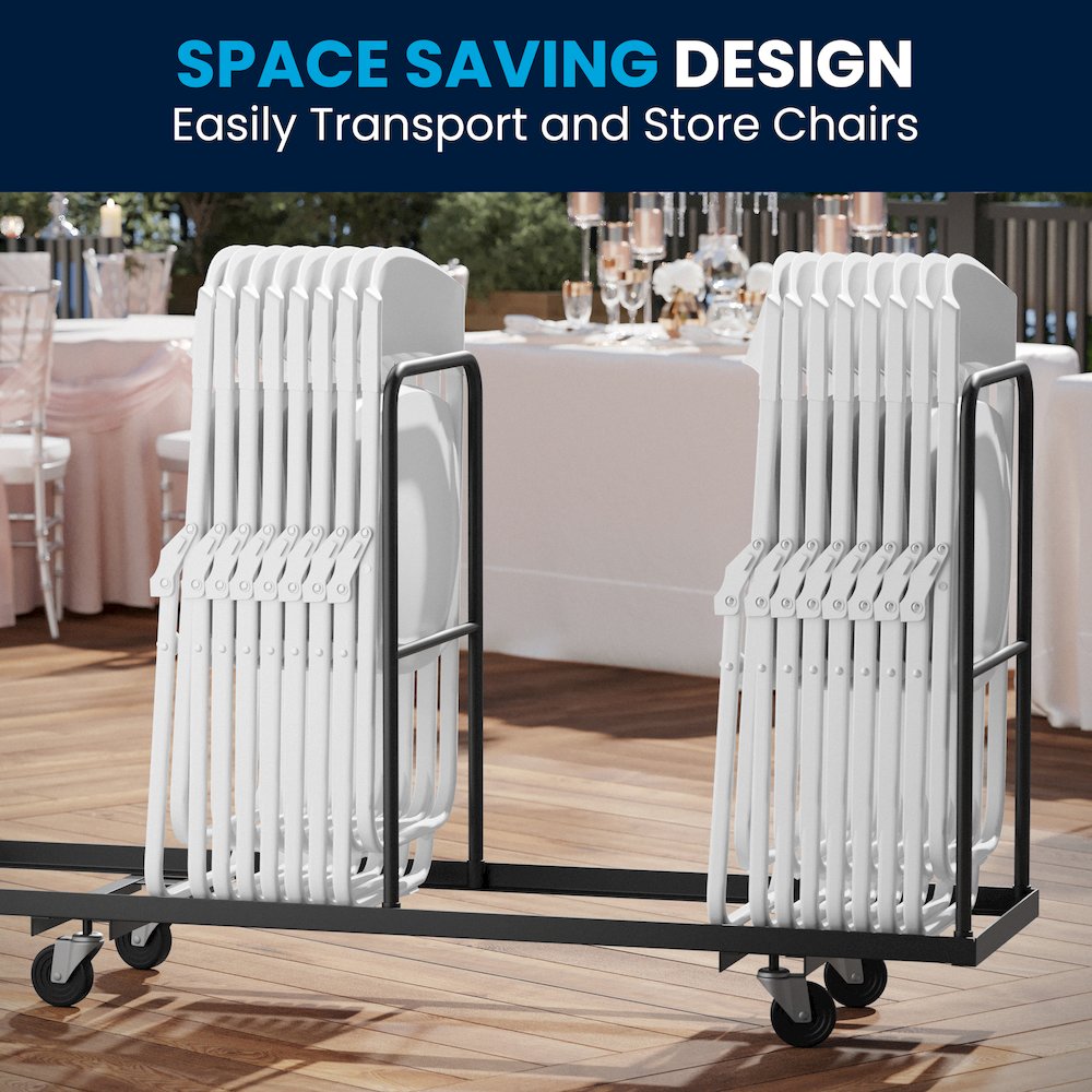 2 Pack 500 lb. Capacity Heavy Duty White Plastic Folding Chair. Picture 9