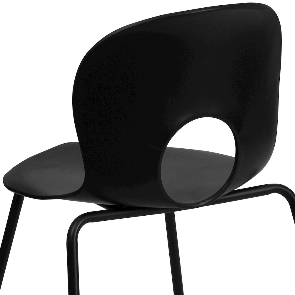 770 lb. Capacity Designer Black Plastic Stack Chair with Black Frame. Picture 11