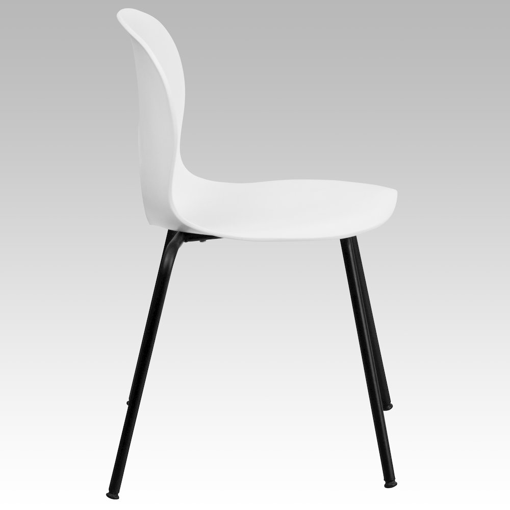 770 lb. Capacity Designer White Plastic Stack Chair with Black Frame. Picture 9