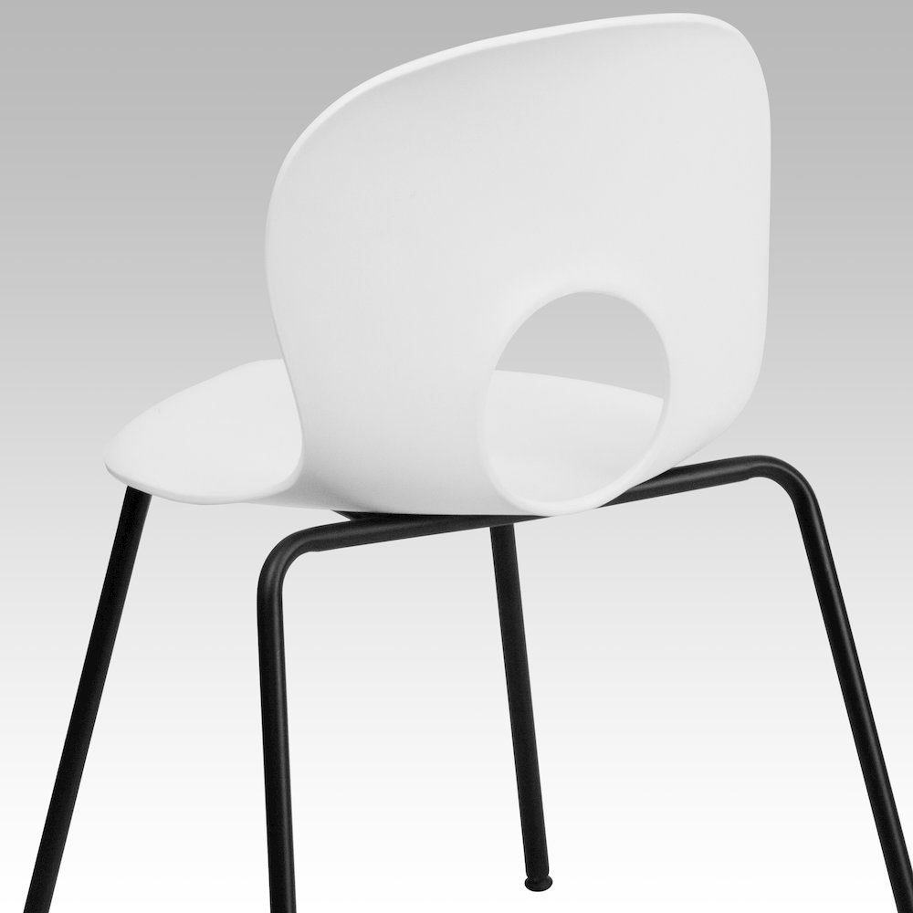 770 lb. Capacity Designer White Plastic Stack Chair with Black Frame. Picture 11