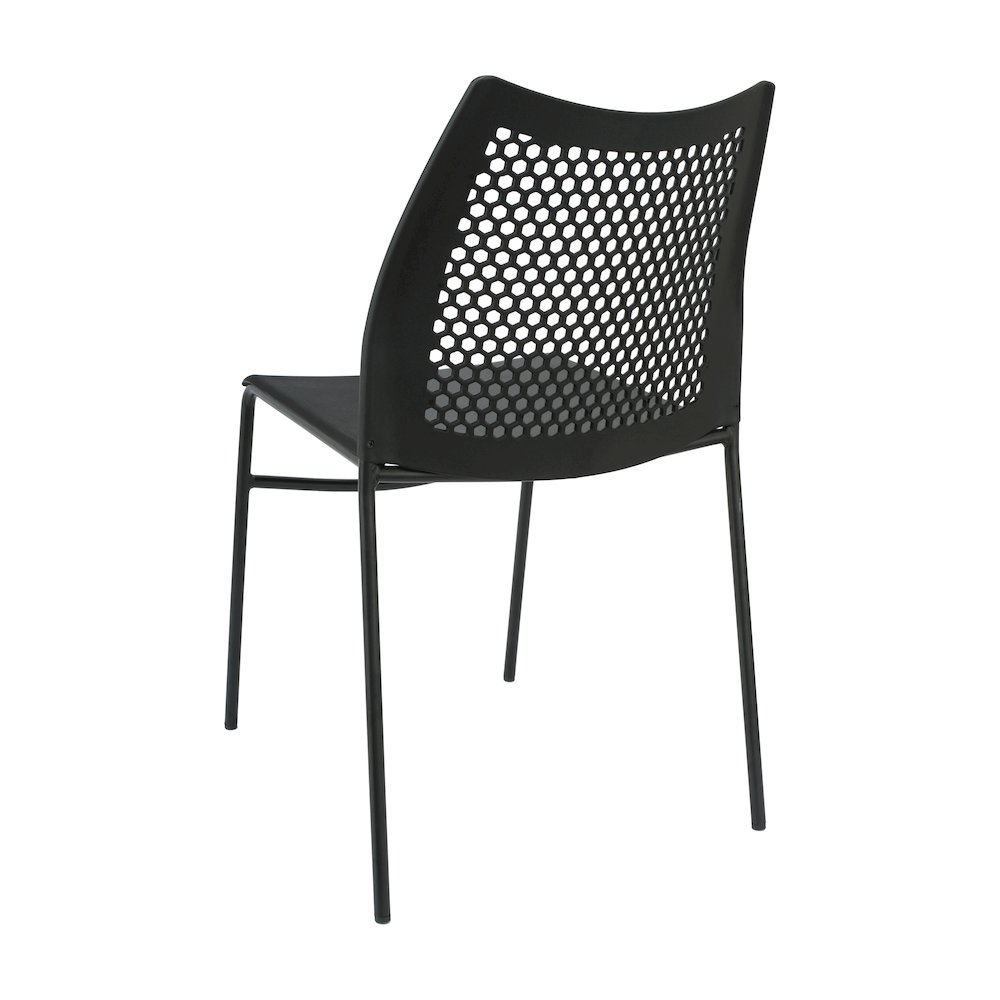 Black Stack Chair with Air-Vent Back, Non-Sled Base. Picture 6