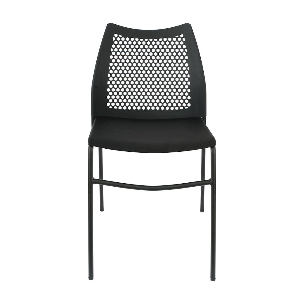 Black Stack Chair with Air-Vent Back, Non-Sled Base. Picture 9