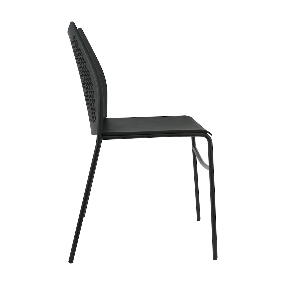 Black Stack Chair with Air-Vent Back, Non-Sled Base. Picture 8