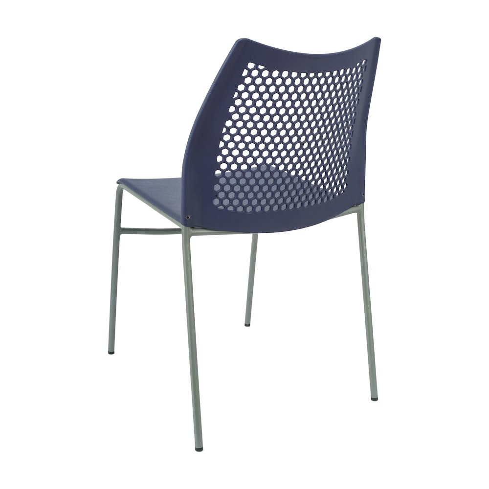 Navy Stack Chair with Air-Vent Back, Non-Sled Base. Picture 6