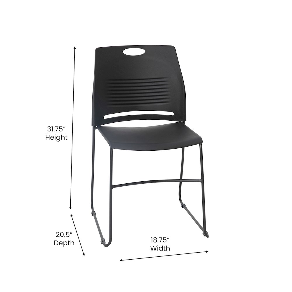 Modern Commercial Grade Contoured Stack Chair with Sled Base. Picture 5