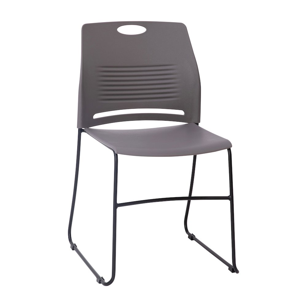Modern Commercial Grade Contoured Stack Chair with Sled Base. Picture 1