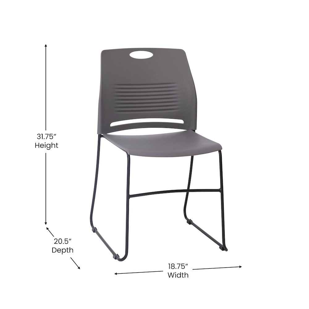 Modern Commercial Grade Contoured Stack Chair with Sled Base. Picture 5