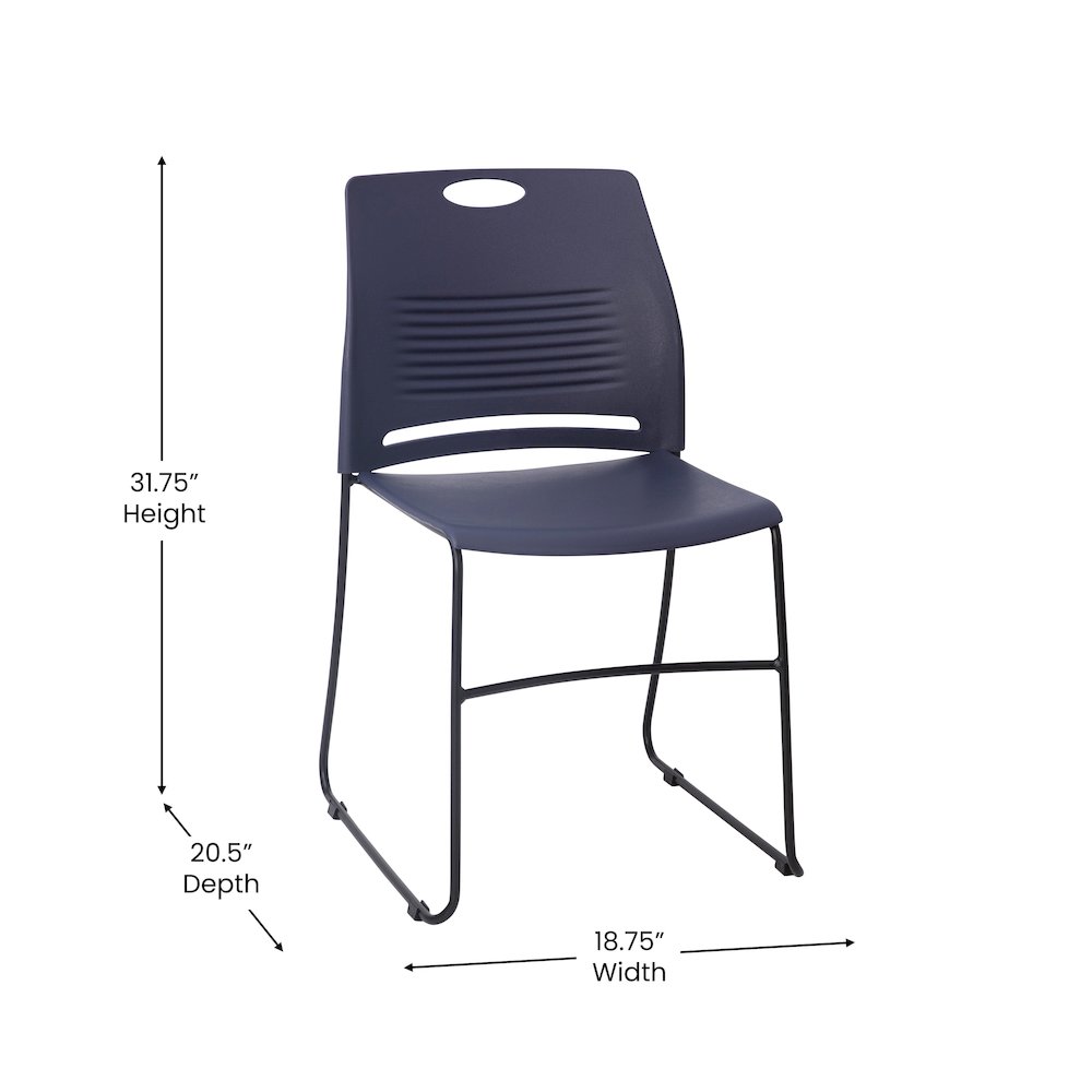 Modern Commercial Grade Contoured Stack Chair with Sled Base. Picture 5