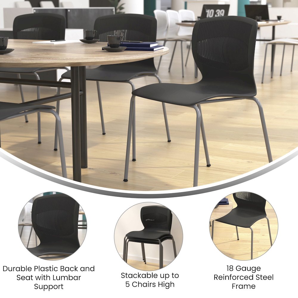 Modern Commercial Grade Stacking Chair with Lumbar Support. Picture 4