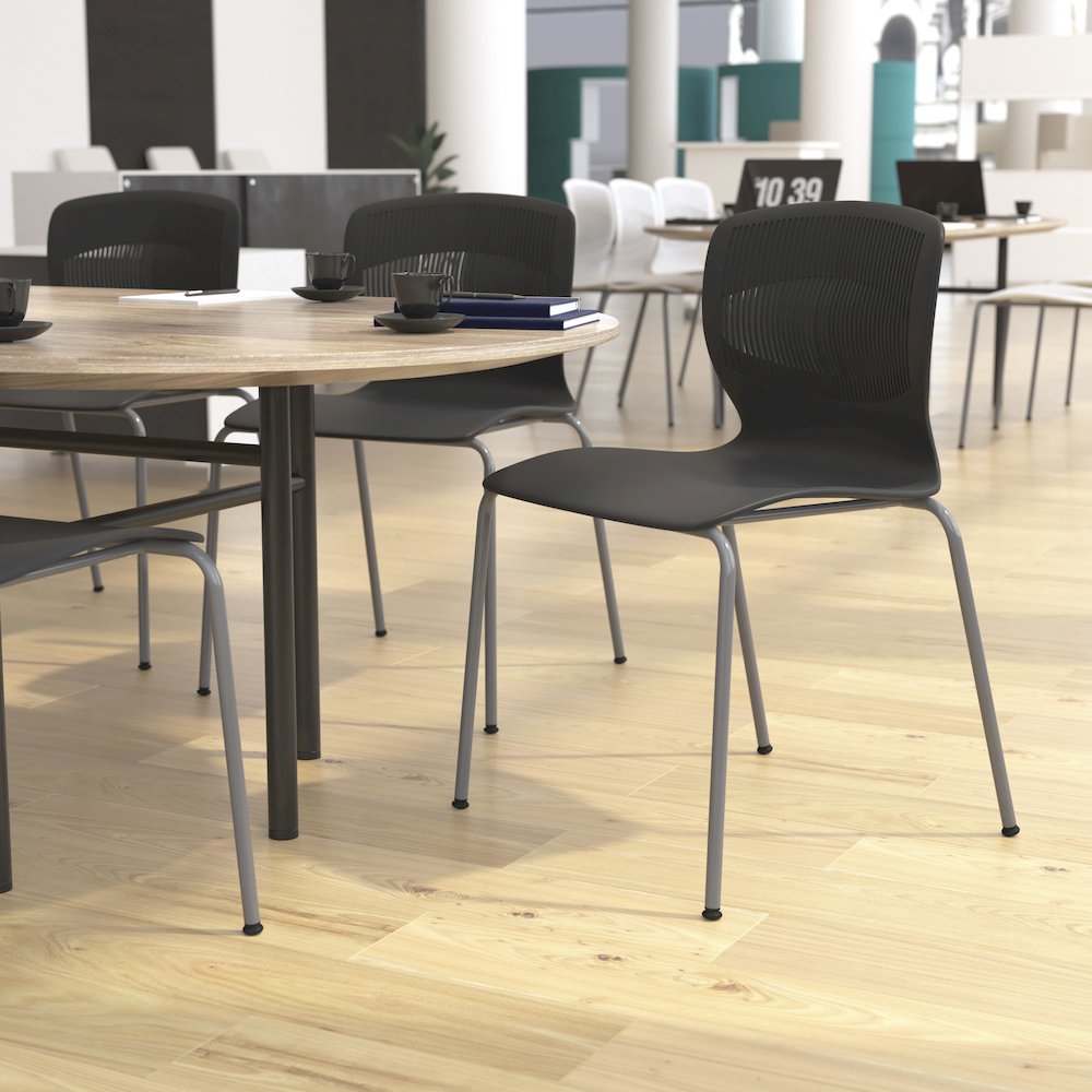 Modern Commercial Grade Stacking Chair with Lumbar Support. Picture 2