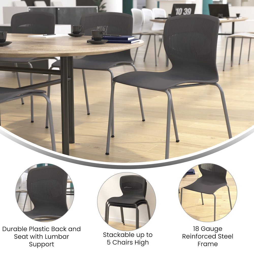 Modern Commercial Grade Stacking Chair with Lumbar Support. Picture 4