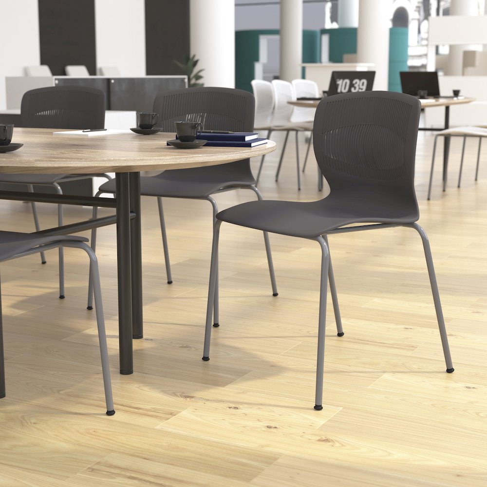 Modern Commercial Grade Stacking Chair with Lumbar Support. Picture 2