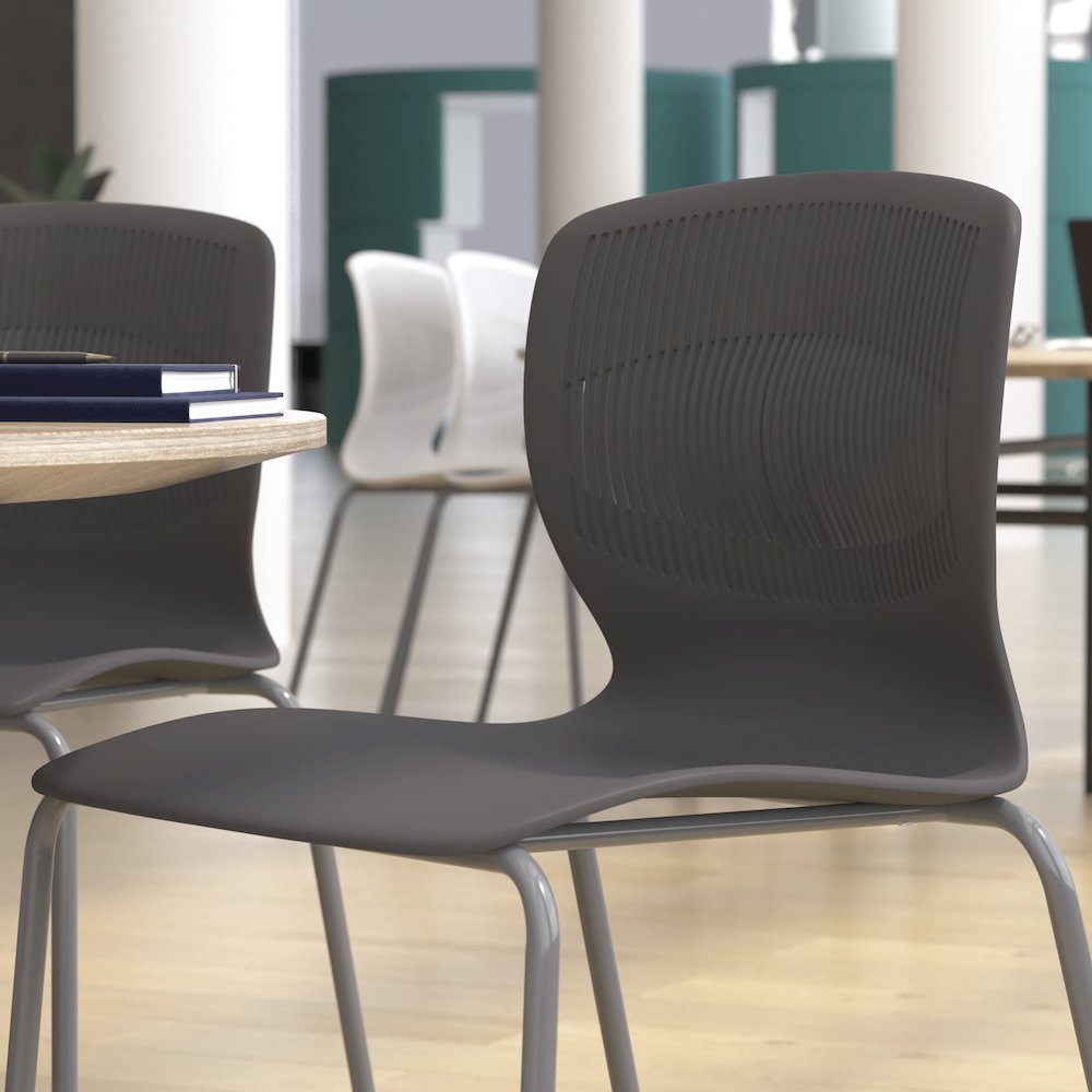 Modern Commercial Grade Stacking Chair with Lumbar Support. Picture 7