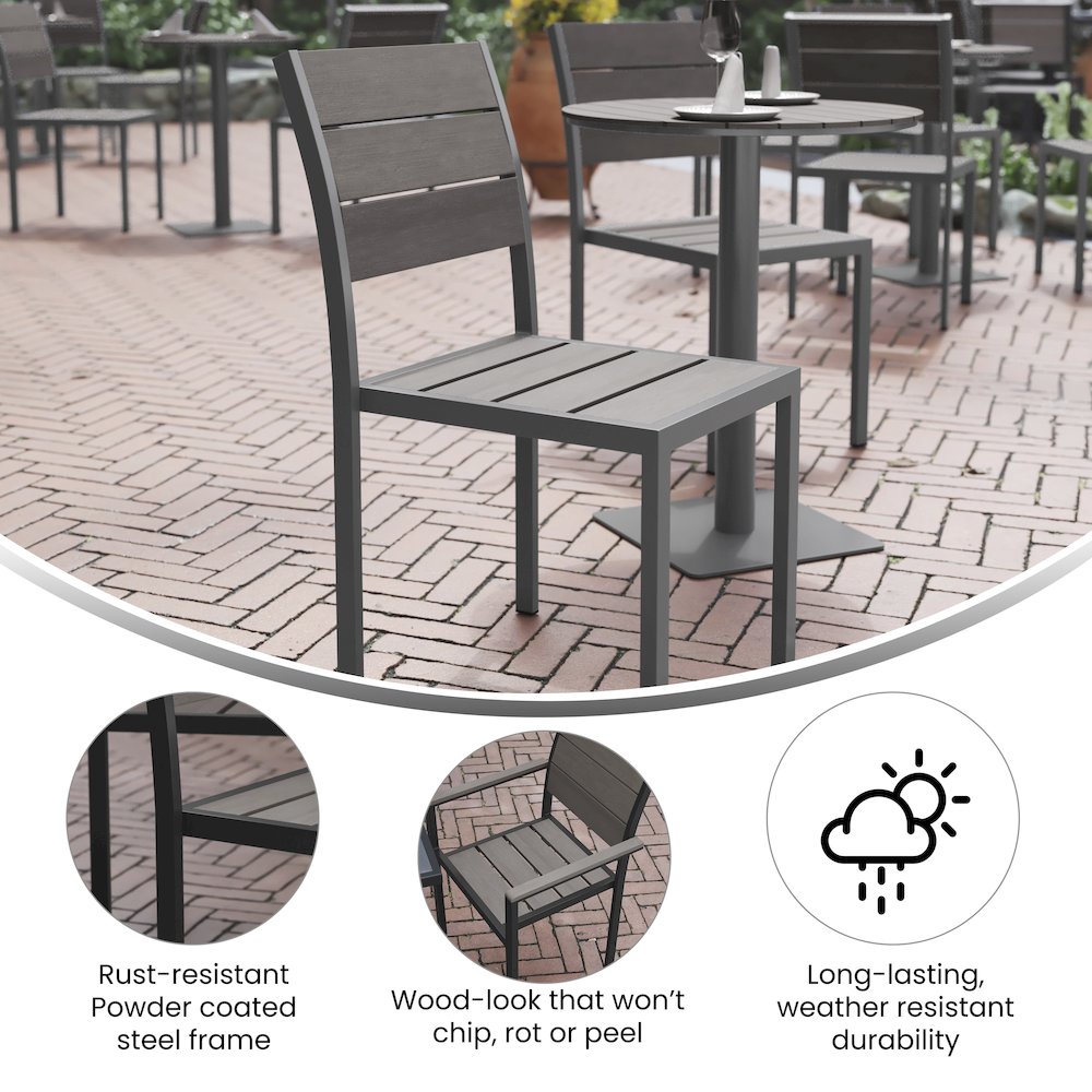 Modern Commercial Grade Armless Patio Chair. Picture 4
