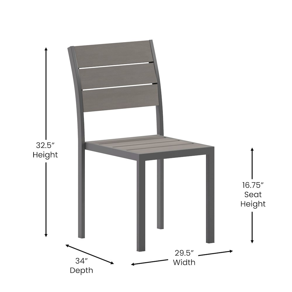 Modern Commercial Grade Armless Patio Chair. Picture 5