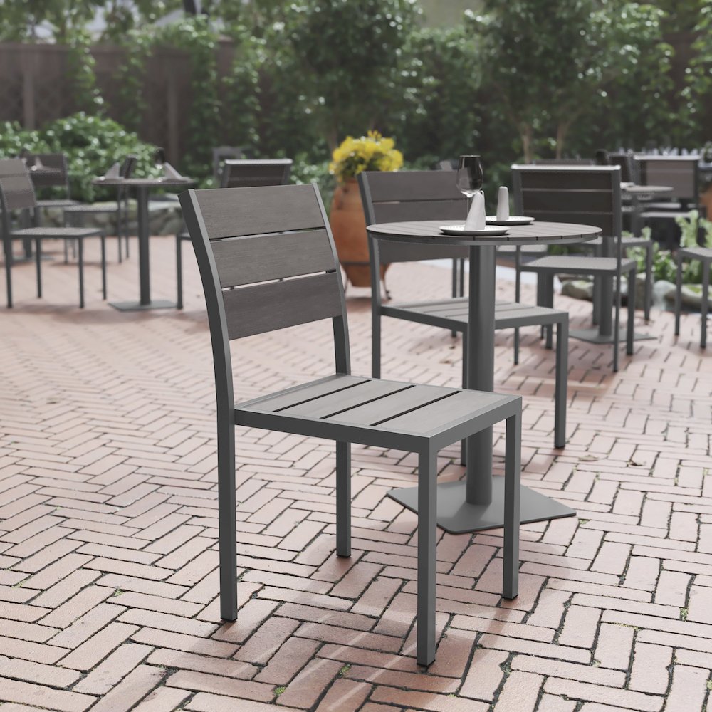 Modern Commercial Grade Armless Patio Chair. Picture 2