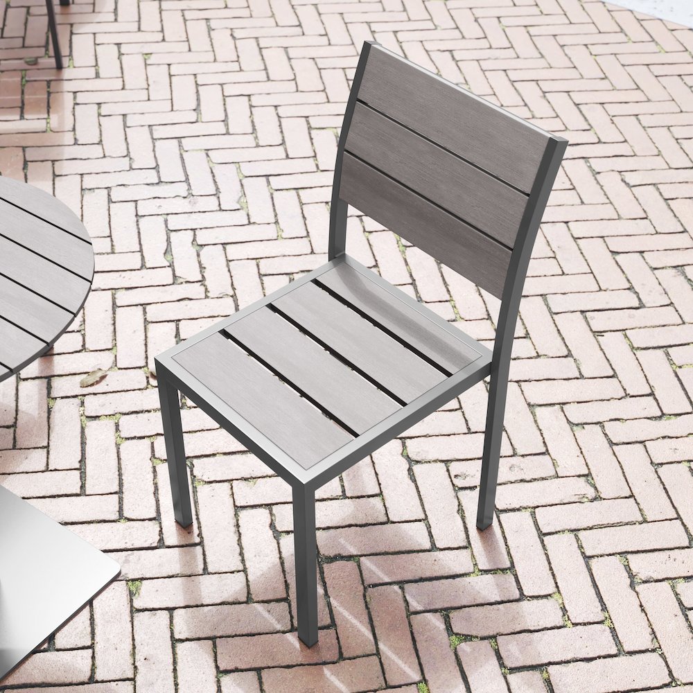 Modern Commercial Grade Armless Patio Chair. Picture 6