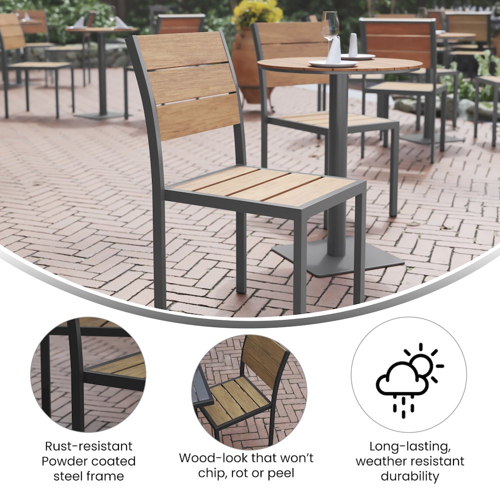 Modern Commercial Grade Armless Patio Chair. Picture 4