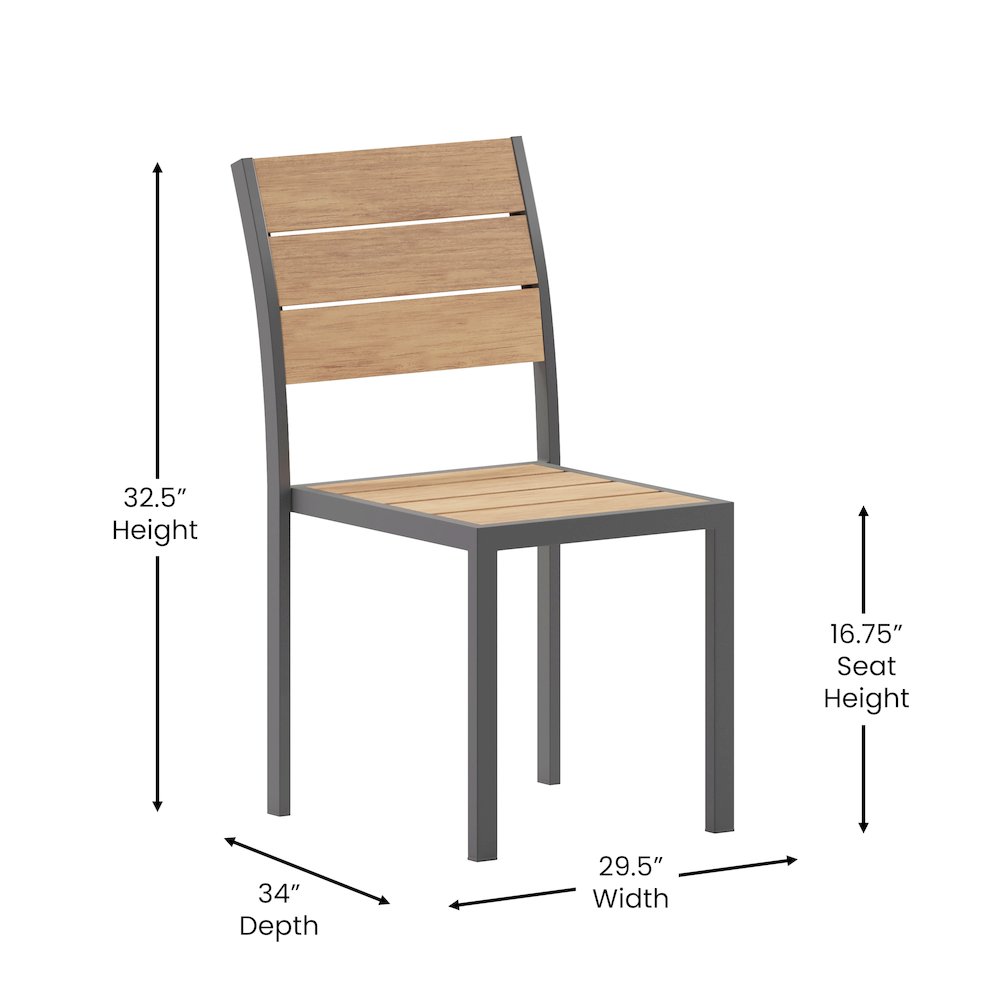 Modern Commercial Grade Armless Patio Chair. Picture 5