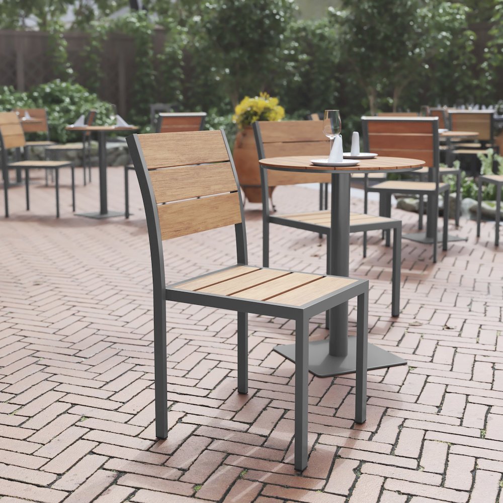 Modern Commercial Grade Armless Patio Chair. Picture 2