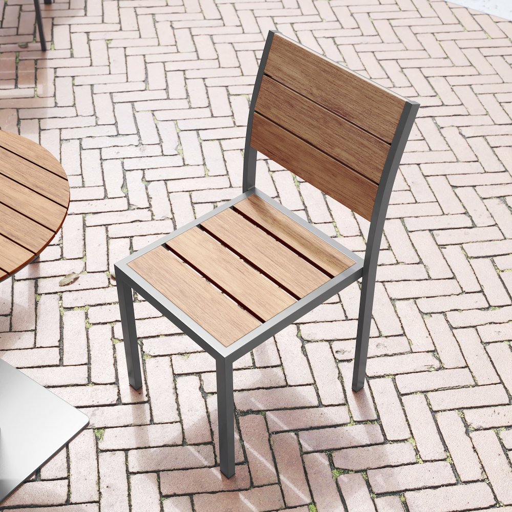 Modern Commercial Grade Armless Patio Chair. Picture 6