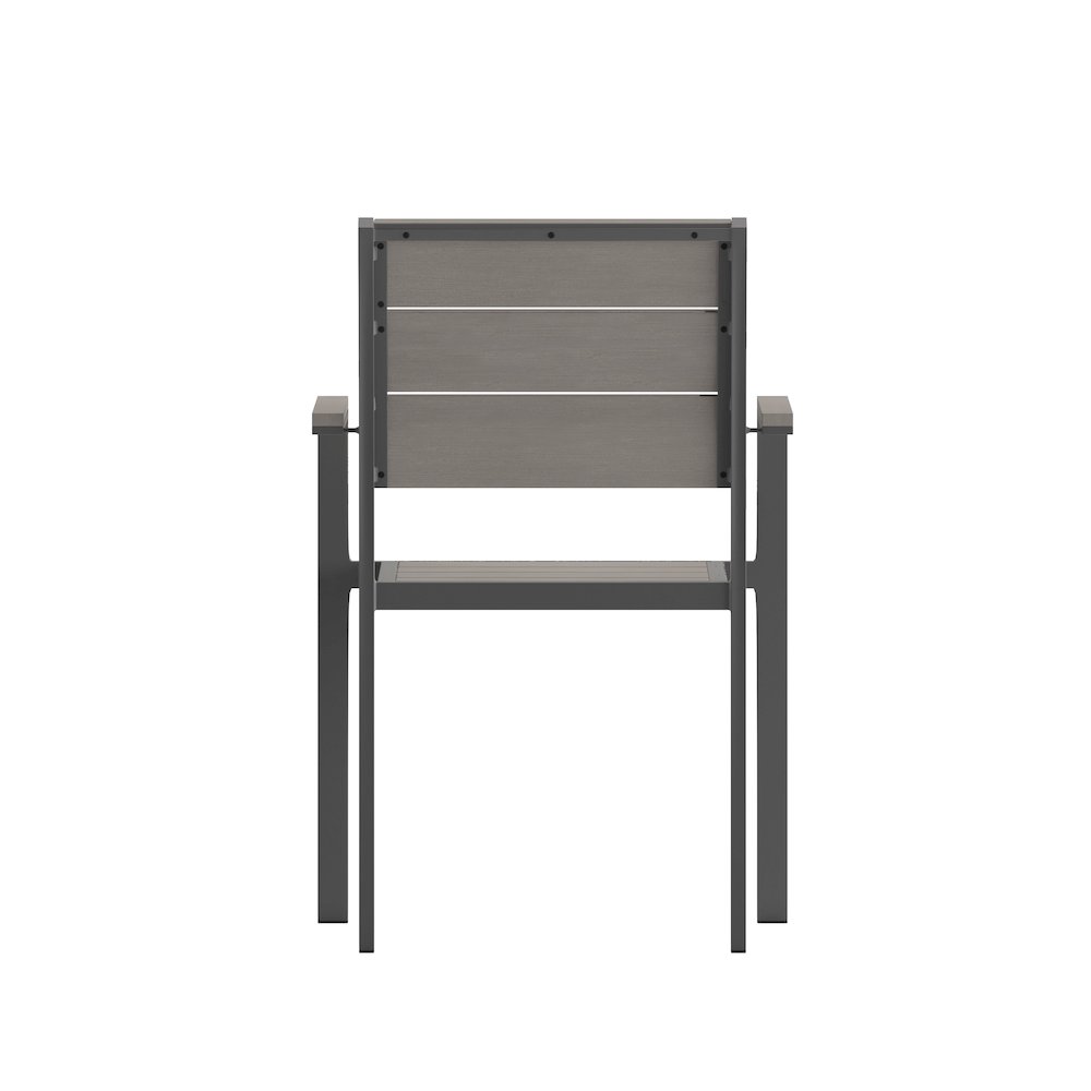 Modern Commercial Grade Patio Chair with Arms. Picture 8