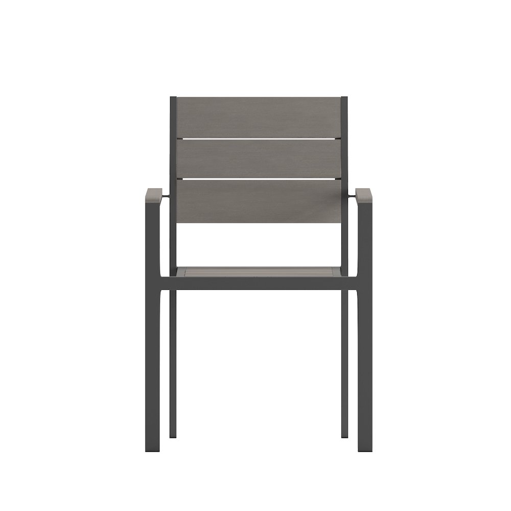 Modern Commercial Grade Patio Chair with Arms. Picture 11